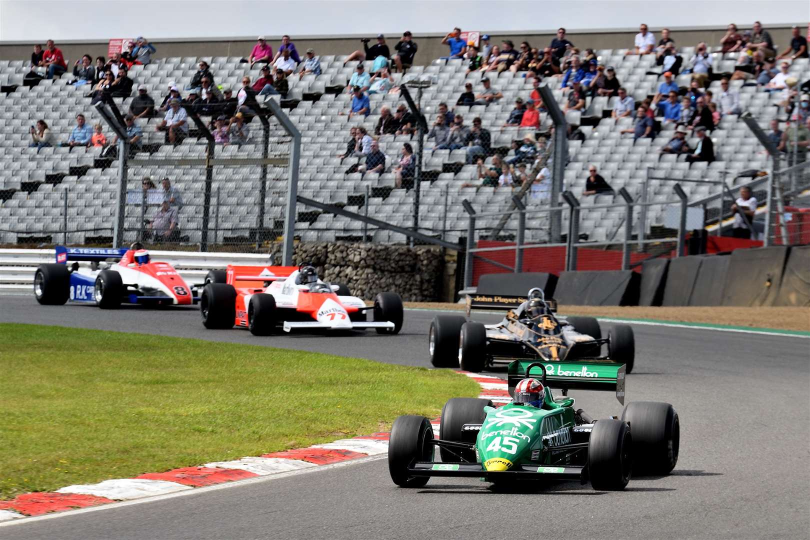 Martin O'Connell, 45, won the first Historic Formula One race in his 1982 Tyrrell 011B. Picture: Simon Hildrew