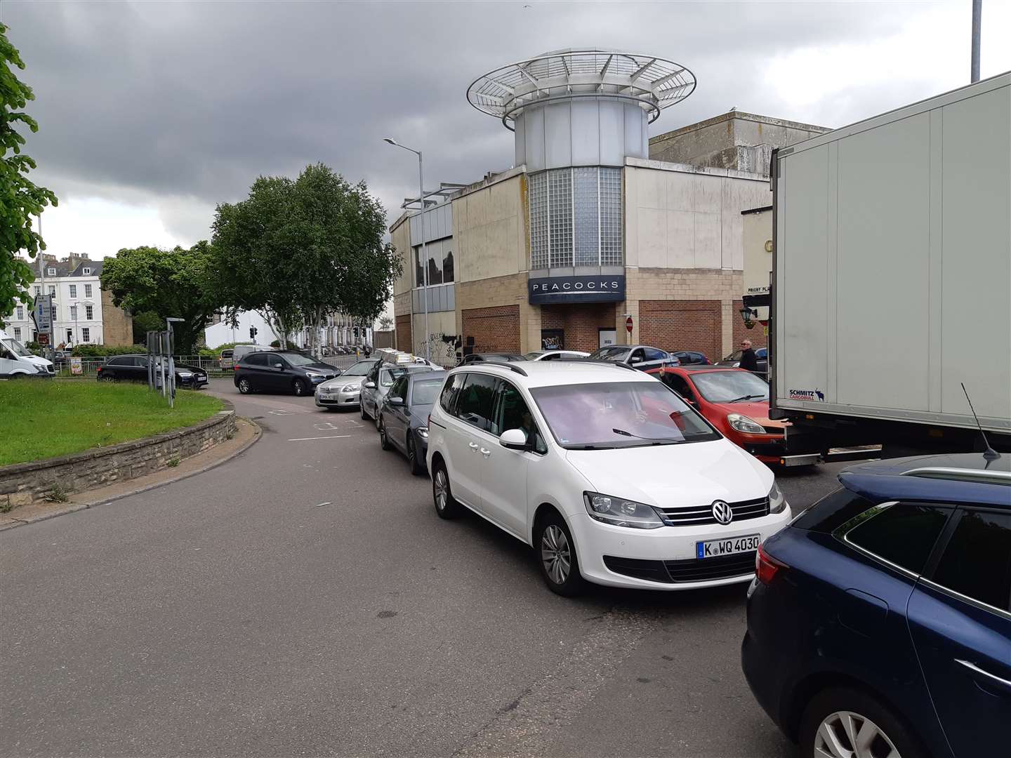 Traffic at the roundabout for York Street and Folkestone Road, in Dover (56972076)