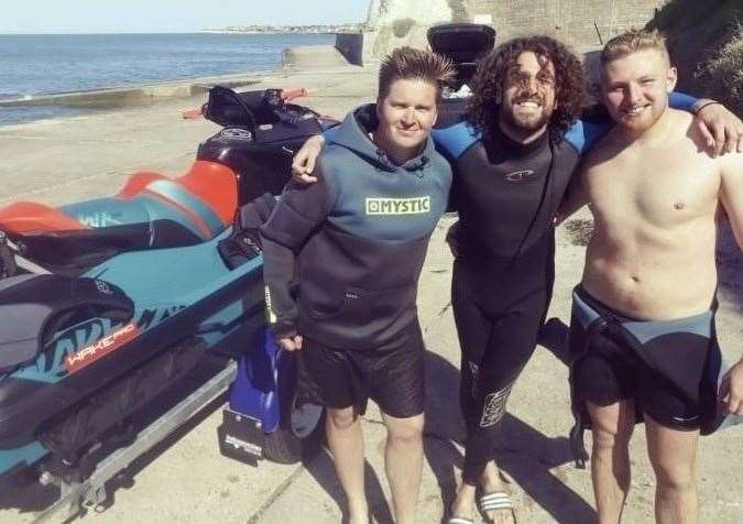 Steve Paxman, Josh Cox and Ryan Heywood just before the rescue took place