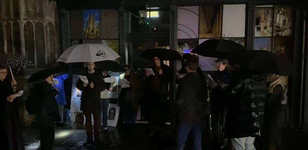 Christians protesting against a silent disco in Canterbury Cathedral tonight (February 8)