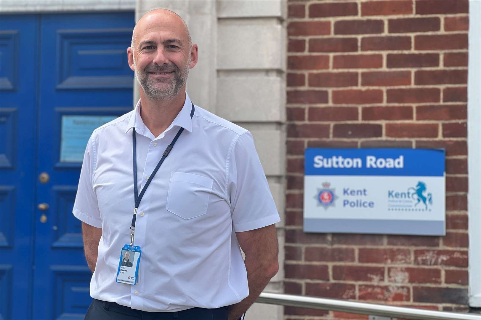 Martin Stevens outside Kent Police headquarters today. Picture: Megan Carr