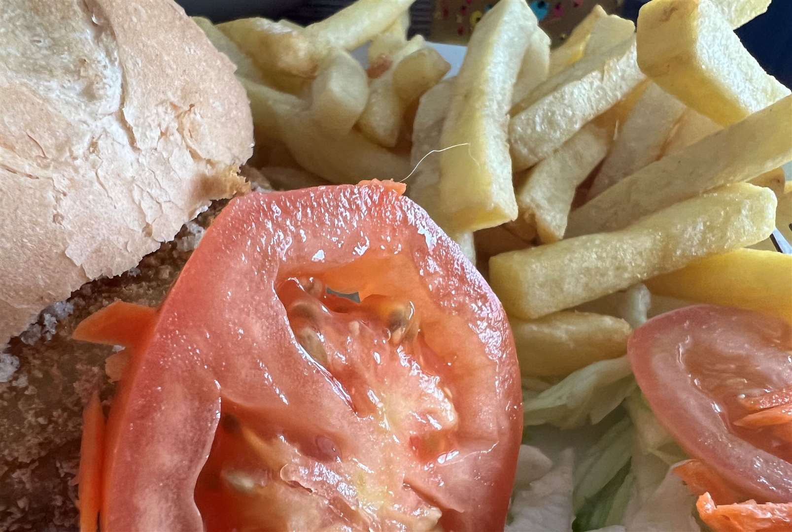 The offending hair sticking out of my tomato