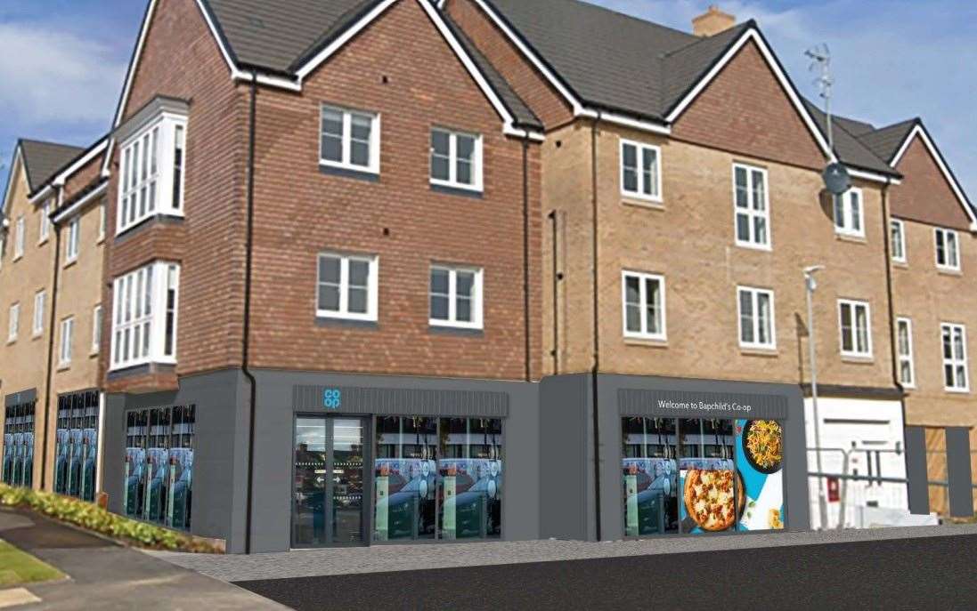 A CGI of the new Co-op in Blossom Street, Spring Acres, Bapchild. Picture: Omega Signs/Pegasus Group