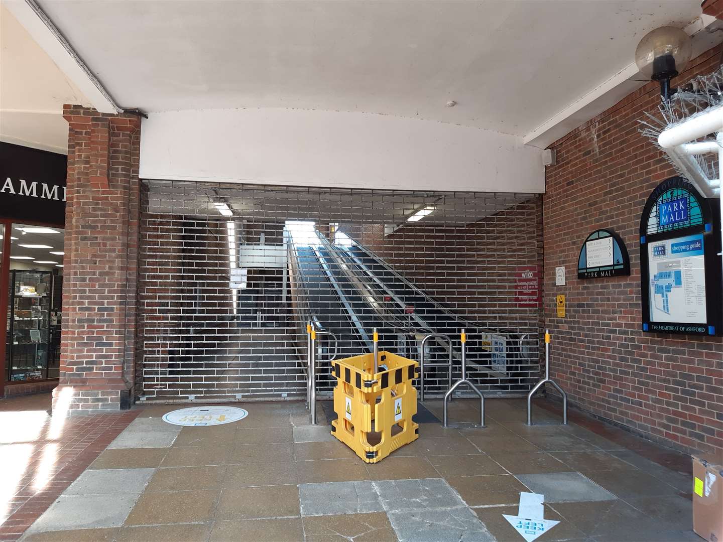 The car park entrance next to Wilko is now blocked off