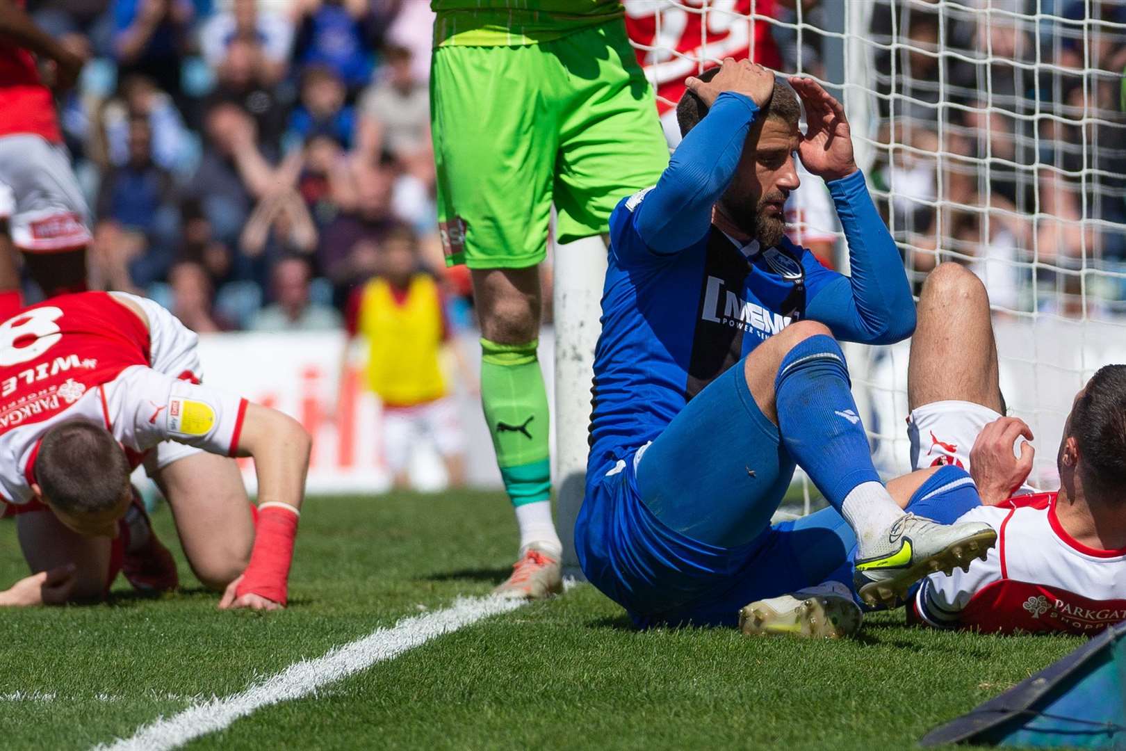 Max Ehmer goes close for Gillingham in the first half Picture: KPI