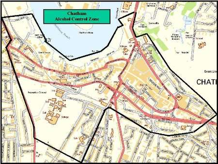 Area affected by the alcohol control zone