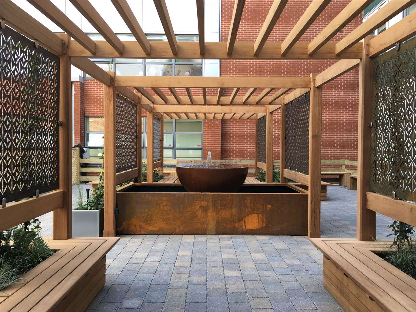 The water feature in the garden. Photo: Medway NHS Foundation Trust