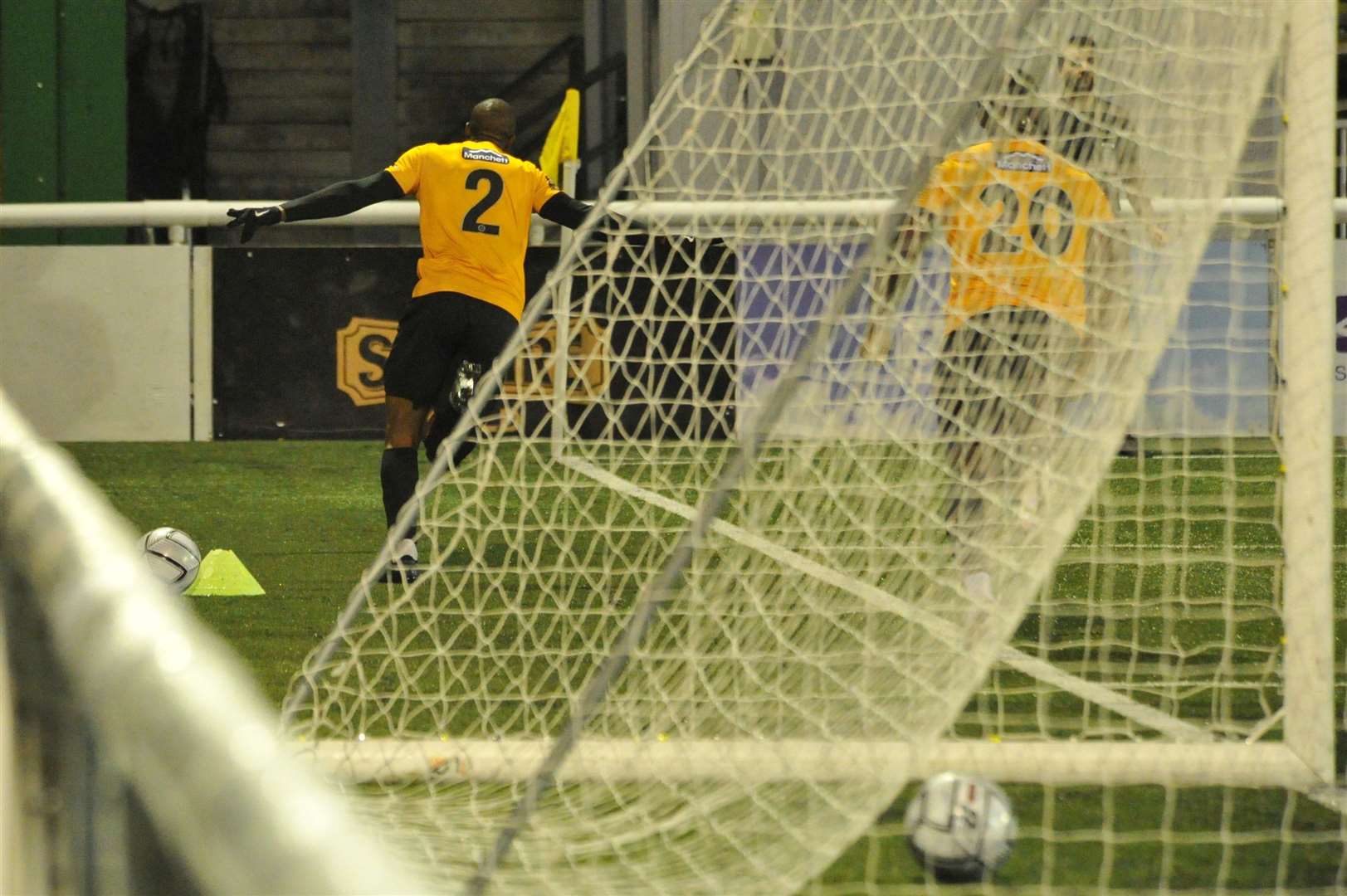 Gavin Hoyte celebrates his goal against Poole Picture: Steve Terrell (43664612)