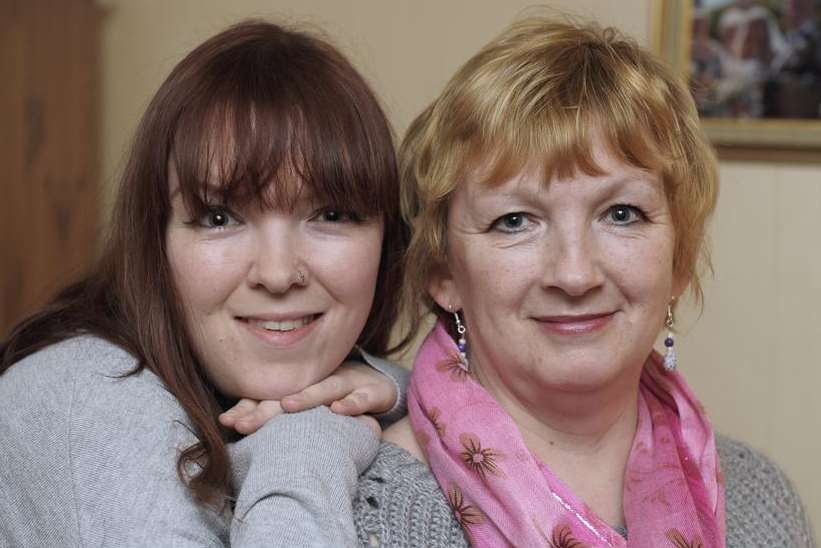 Vena Lawrence, right, and daughter Kathryn Lawrence, of Balmoral Road, Gillingham, are having their heads shaved