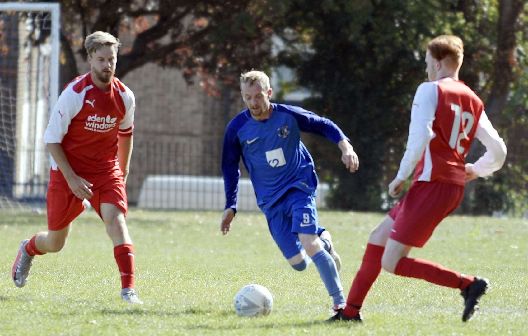 Medway United Central (blue) take on Rainham Kenilworth Rangers in Division 1. Picture: Barry Goodwin (42331343)