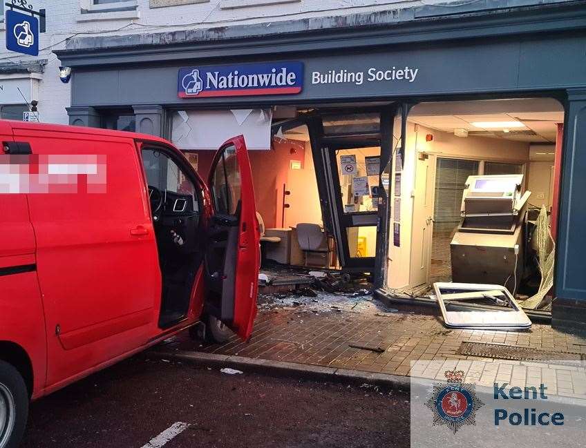 The scene of the botched raid in October 2020 at Nationwide Building Society in Market Square