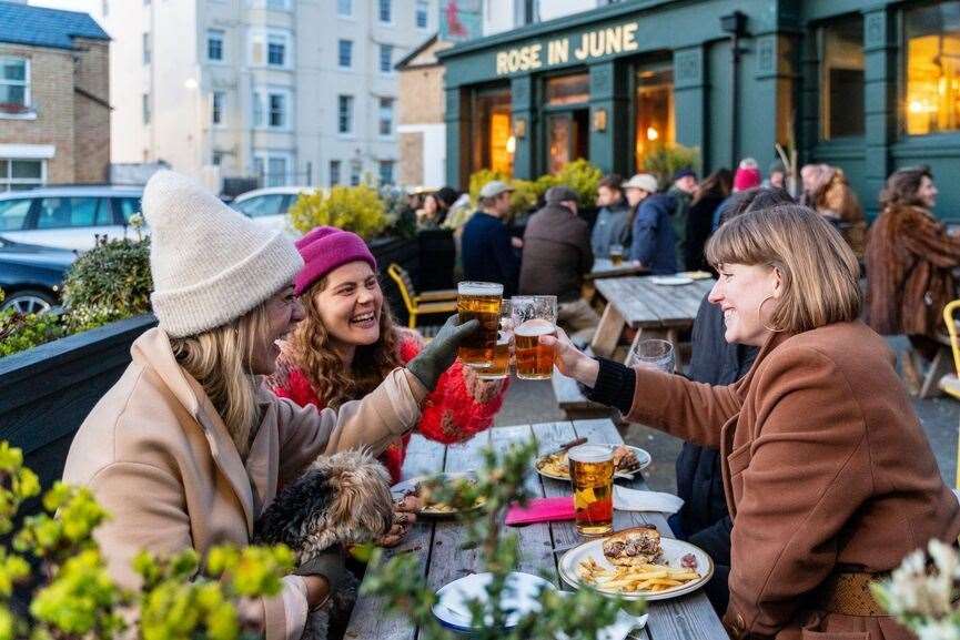 Trade has been brisk - despite customers having to brave the elements since pubs were able to reopen for outside service only