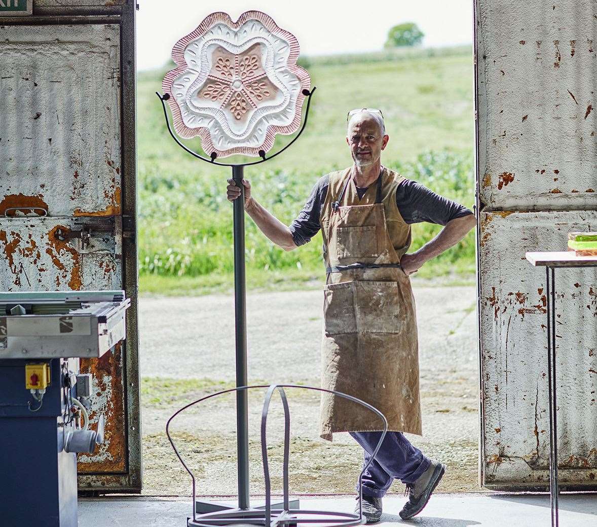 Max Jacquard has created 13 glass pieces in honour of the Queen's Platinum Jubilee. Picture: Brent Darby