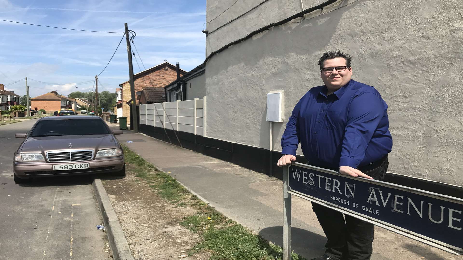 Cllr Cameron Beart in Western Avenue, Halfway, which could see the speed limit reduced to 20mph