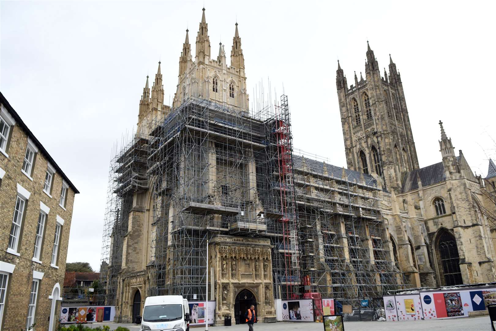 The scaffolding finally being dismantled this week. Picture: Barry Goodwin