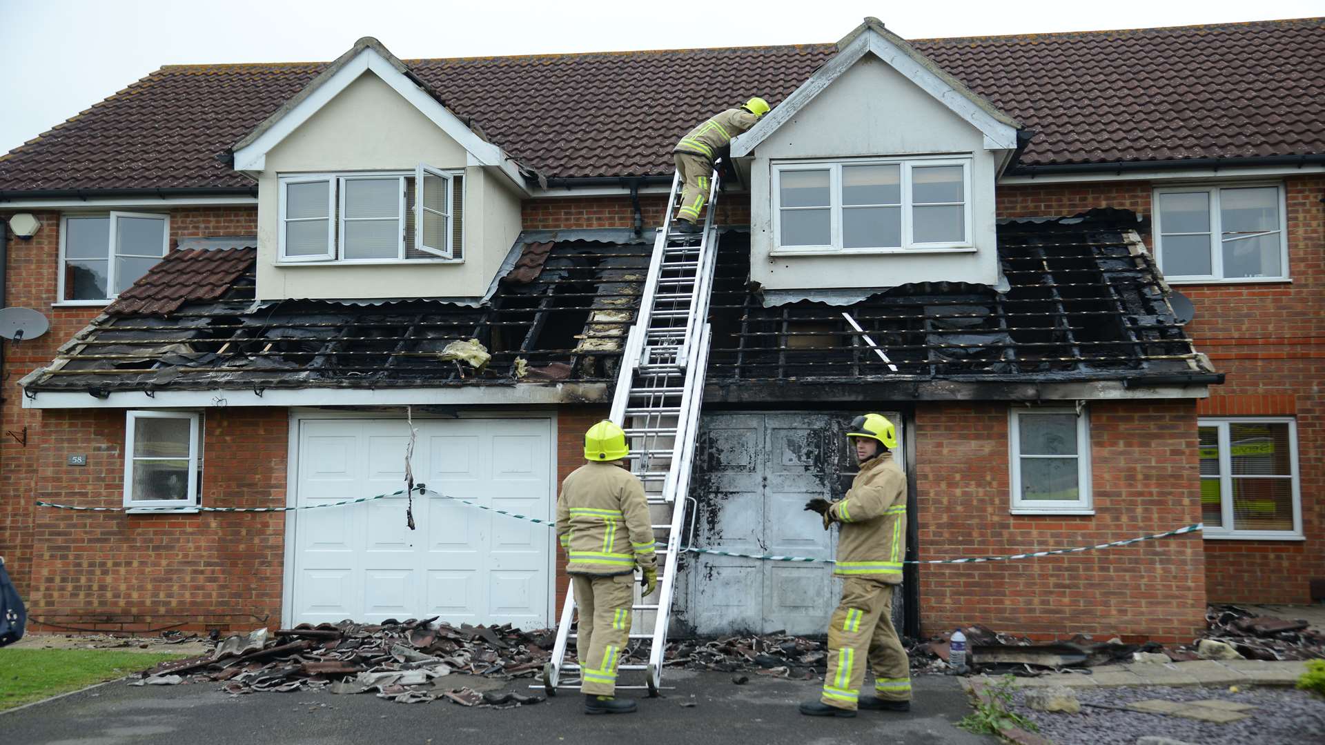 The damage to both houses is extensive