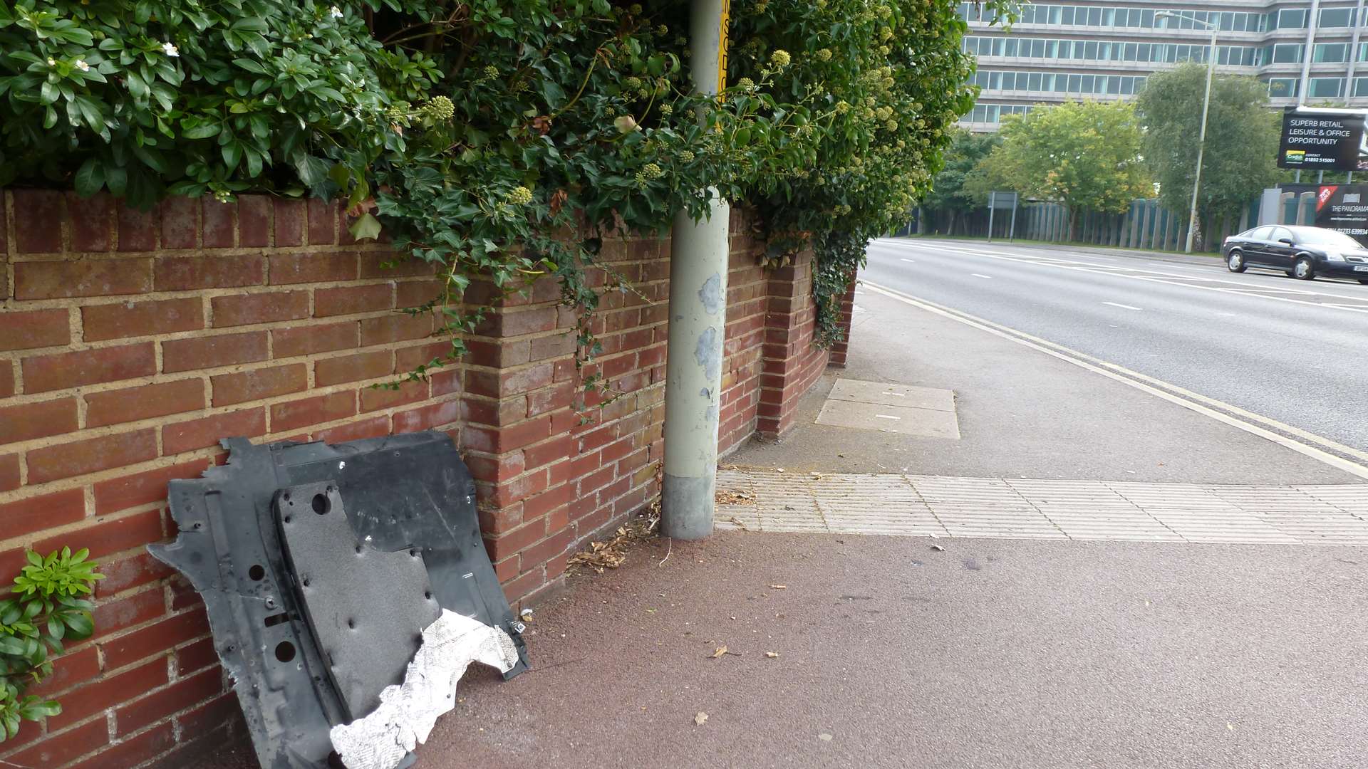 Wreckage left at the scene of a fatal crash in Ashford