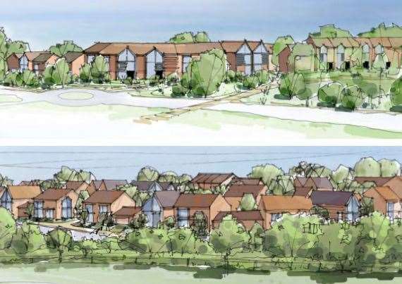 An artist's impression of what the Great Grovehurst Farm estate in Kemsley could look like. Picture: Pentland Homes