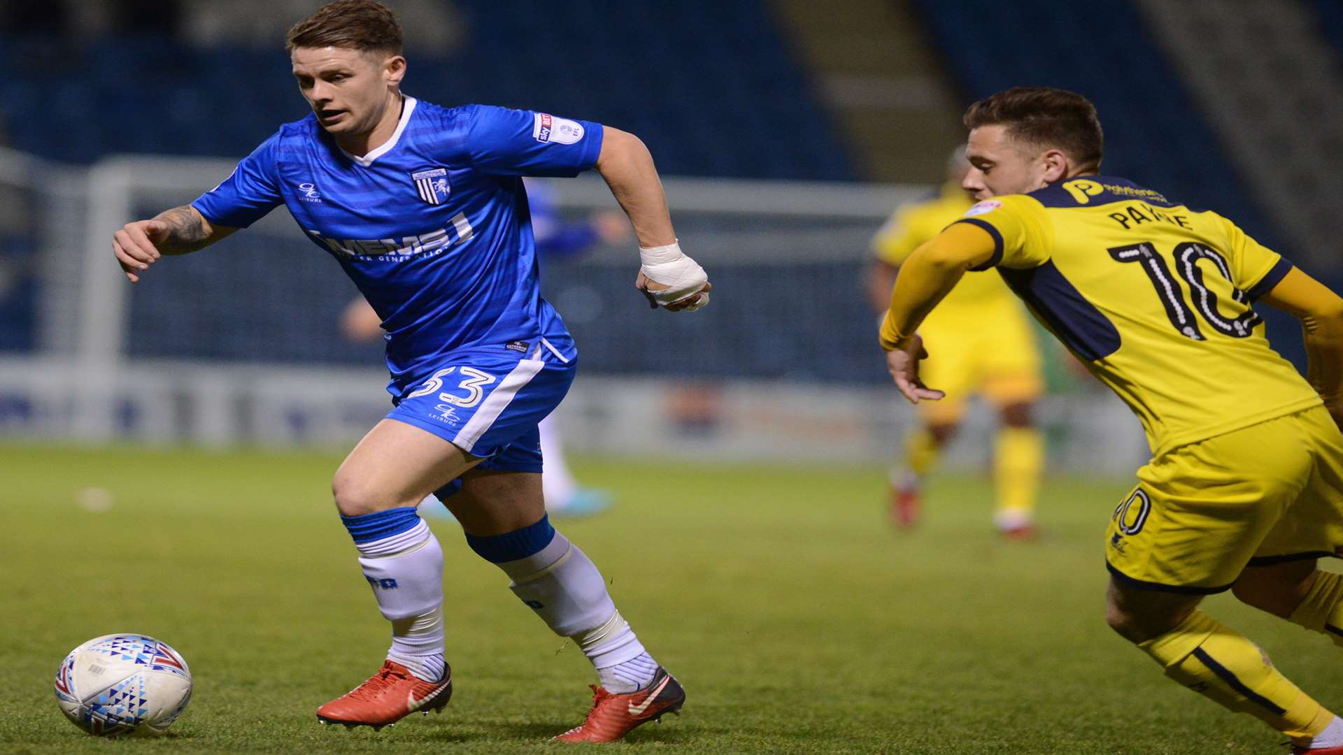 Gills goalscorer Mark Byrne on the ball Picture: Gary Browne