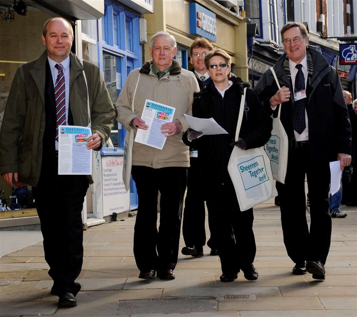 Cllr John Wright, Cllr Steve Worrall, Sheerness regeneration officer Martin Goodhew, Cllr Angela Harrison and Cllr Ken Pugh. Picture: Andy Payton