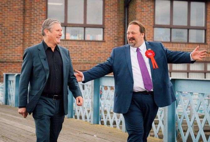 Labour leader Keir Starmer and Medway Labour leader Vince Maple