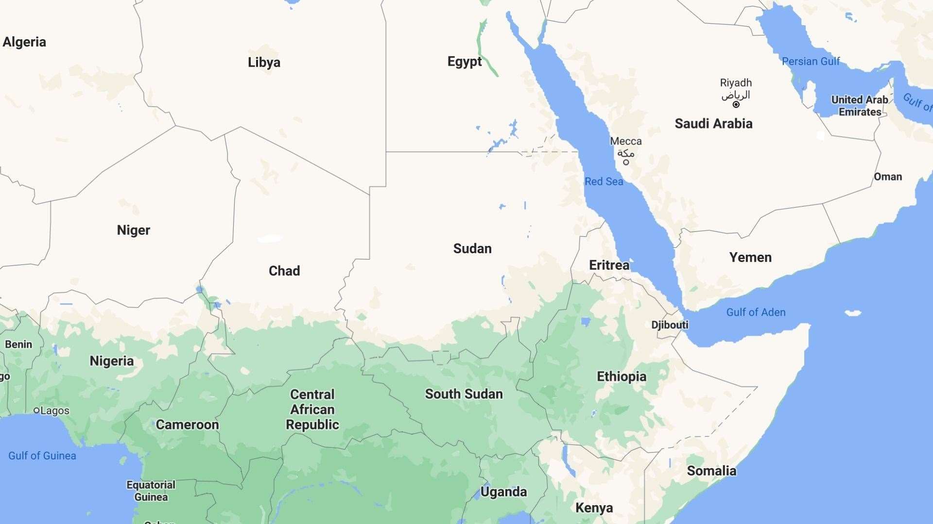 Sudan is in north-east Africa. Picture: Google Maps