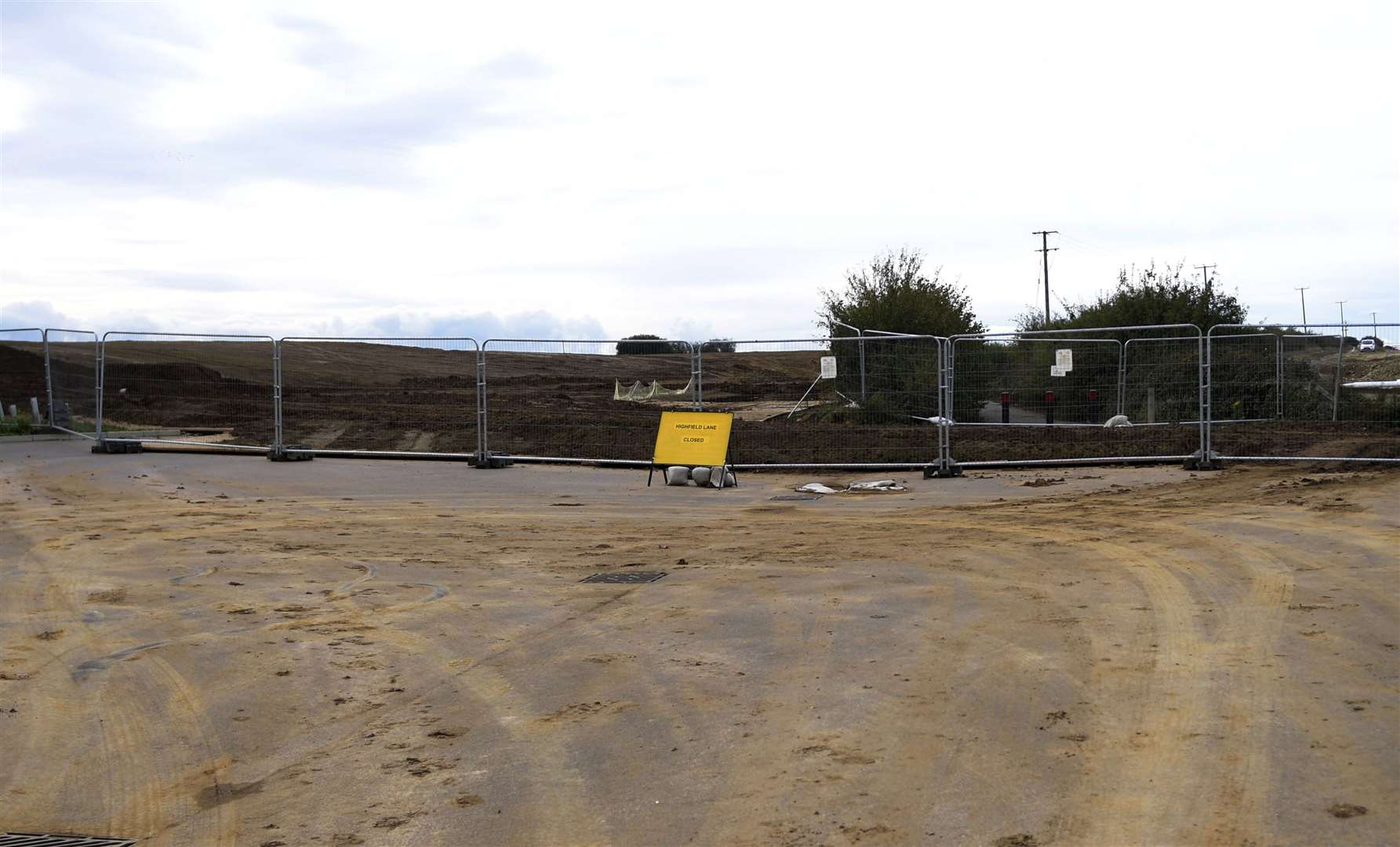 The field is currently being used to store spoil from the lorry park site