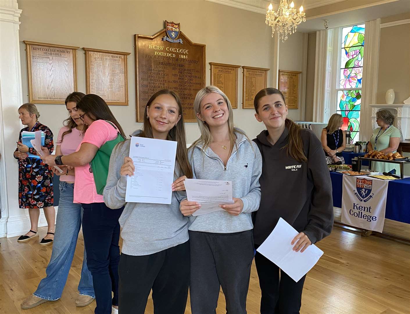 Kent College Pembury pupils getting their GCSE results