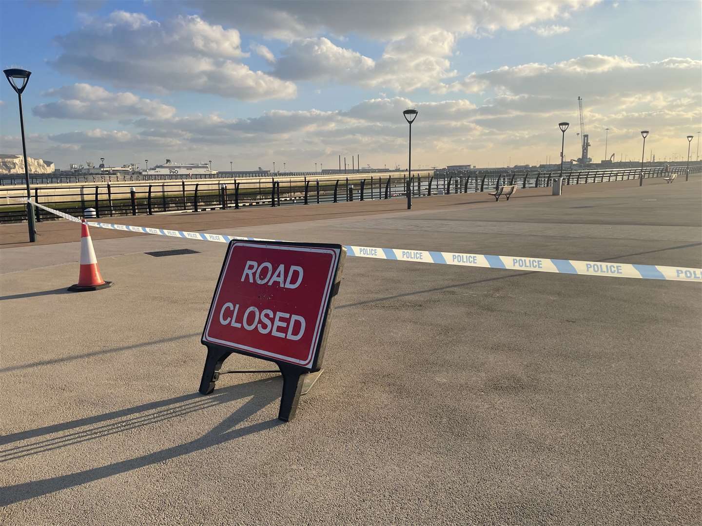 The marina in Dover was taped off by police earlier today