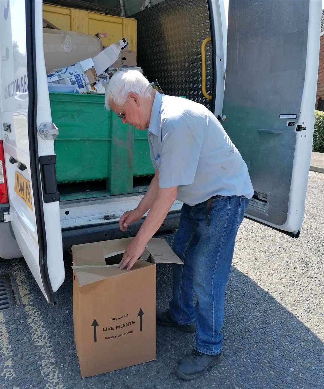 Brain Avis, a scout leader of more than 50 years, collecting using the van that was stolen. Picture: Helen Harlow