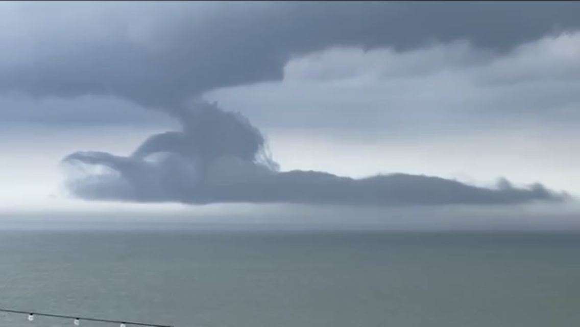 Herne Bay resident Cos Constantinou videoed a cloud ‘floating’ along the horizion. Picture: Cos Constantinou