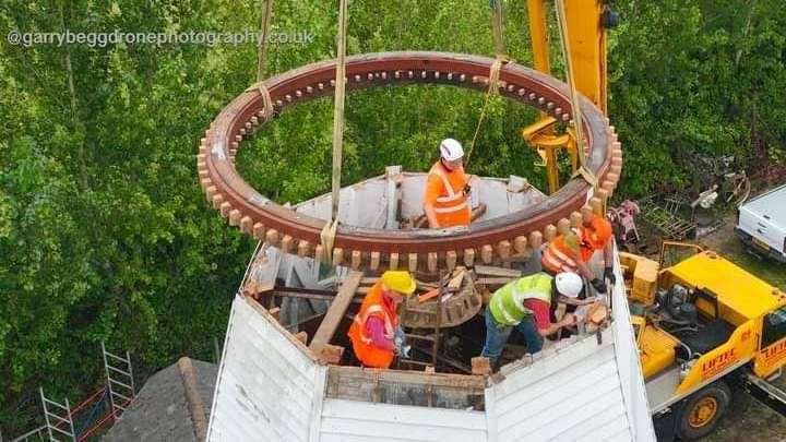 The work to rebuild the mill is ongoing. Picture: Garry Begg photography