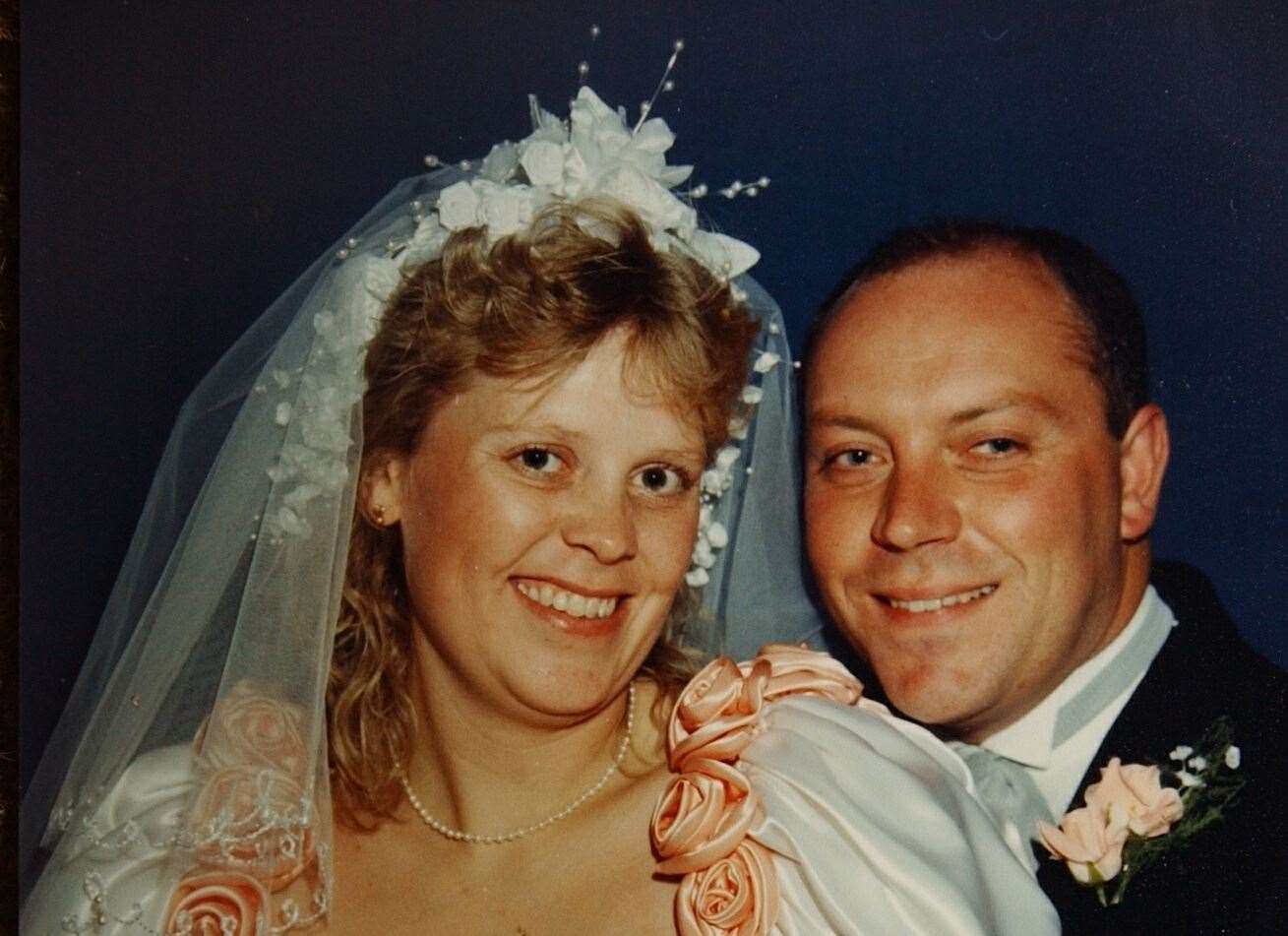 Debbie and Andrew Griggs on their wedding day