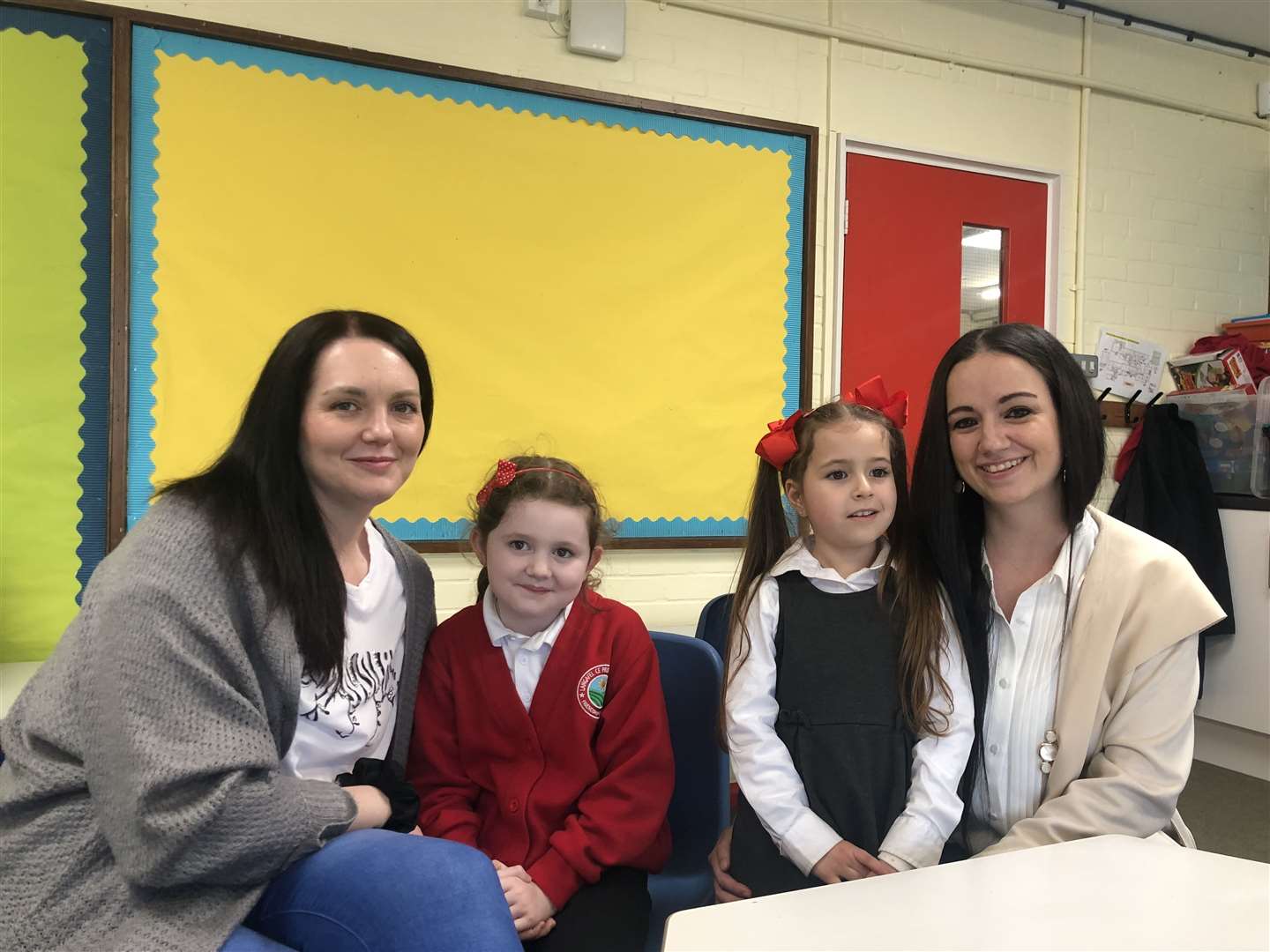 Emma (left) with her daughter Freya Murrow and Rachel (right) with her daughter Gabriela Botes