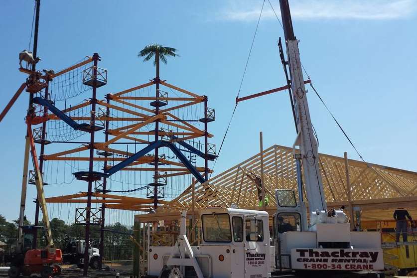 Construction work underway at the Diggerland USA site in West Berlin, New Jersey