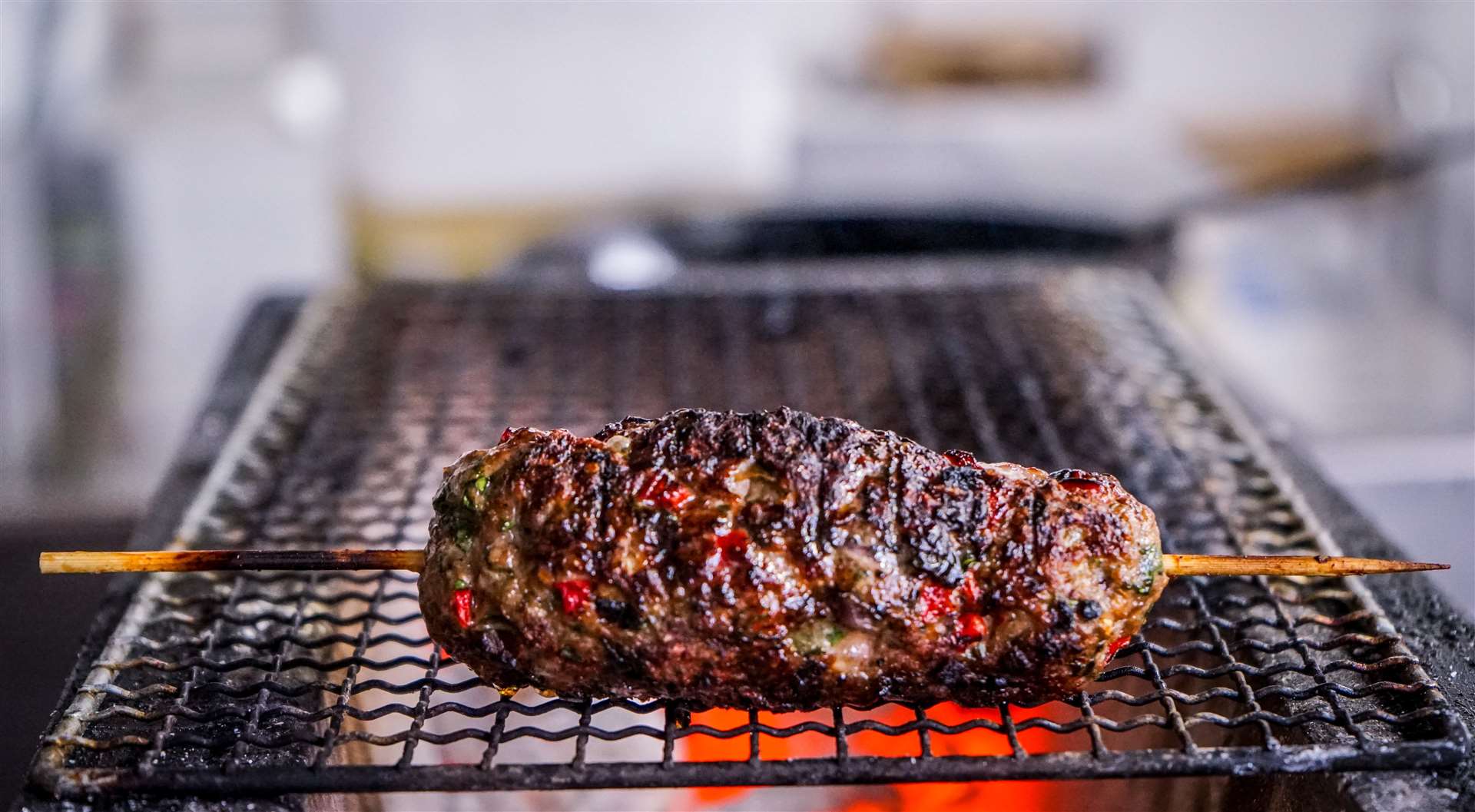 Rob's lamb kofta on the barbecue