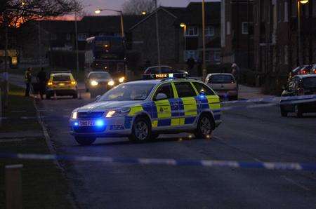 Scene of the accident on the ring road on Stanhope estate in Ashford