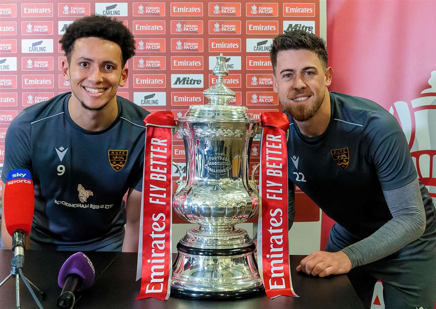 Sol Wanjau-Smith and former Maidstone team-mate Sam Bone with the FA Cup. Picture: Helen Cooper