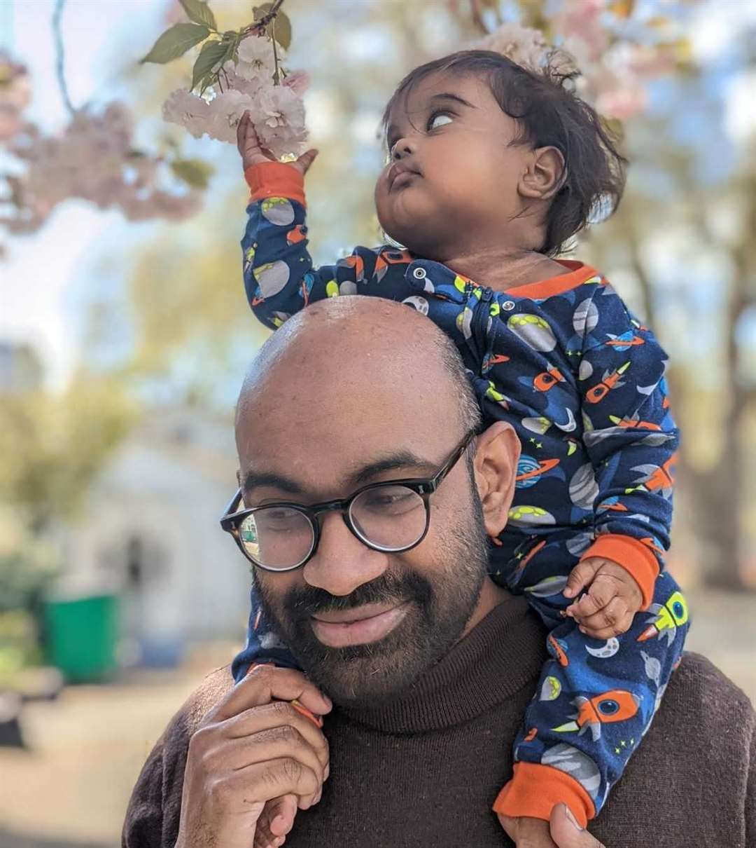 Dad Daven with daughter Evie. Photo: Family release