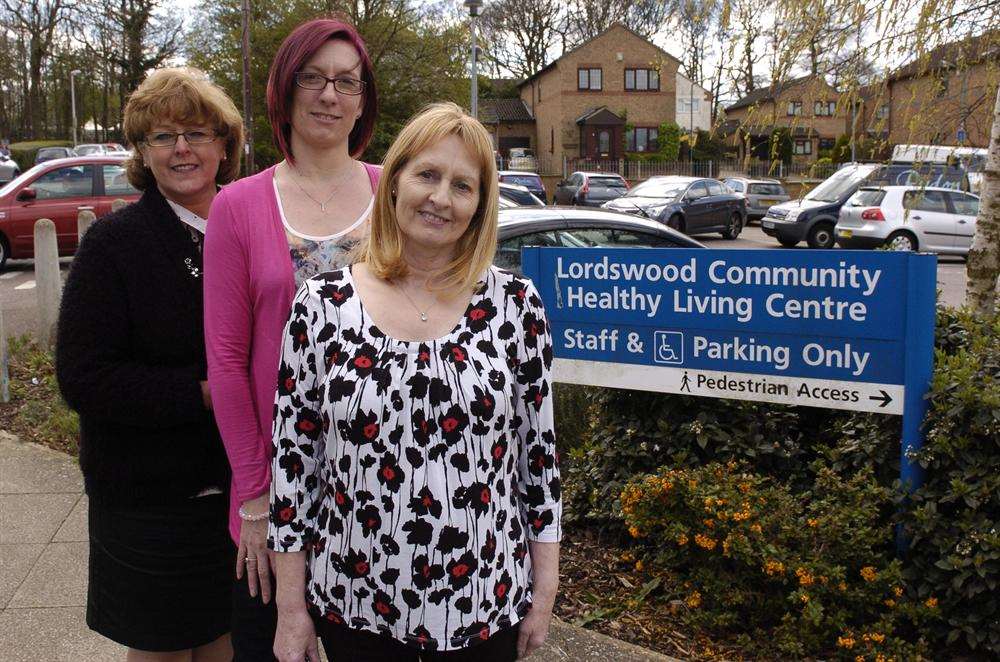 Val Weedon, right, with fellow patients Christing Shield, left, and Sarah King