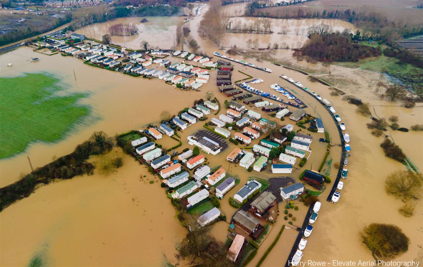 Little Venice Country Park in Yalding yesterday afternoon. Picture: Elevate Aerial Photography