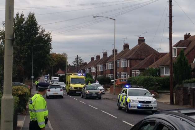 Long tailbacks along Hythe Road in rush hour traffic