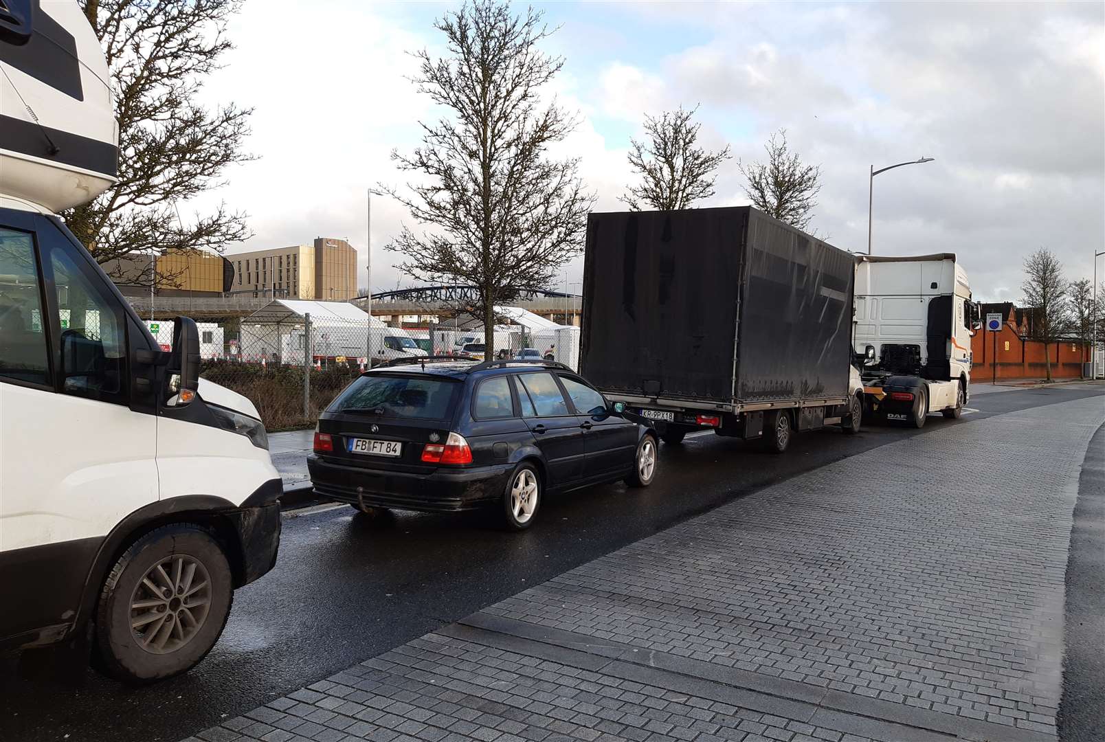 Vehicles from Poland, Portugal and numerous other European countries have been parked in Victoria Road