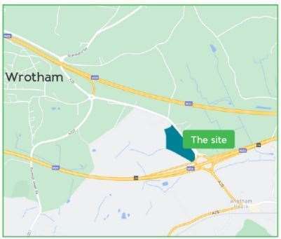 The proposed HGV park would have been next to Junction 2a off of the M26 as well as the A20