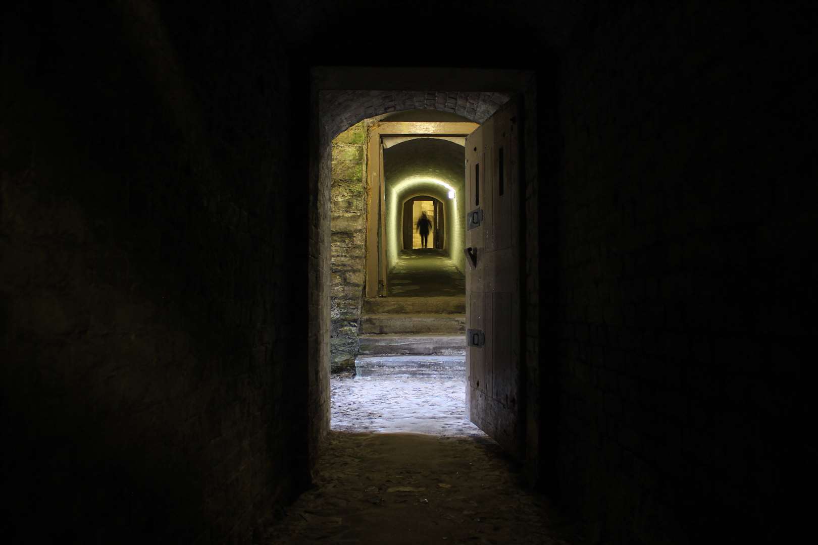 Dover Castle's medieval tunnels can feel unnerving if down there alone. Pic: Joe Wright