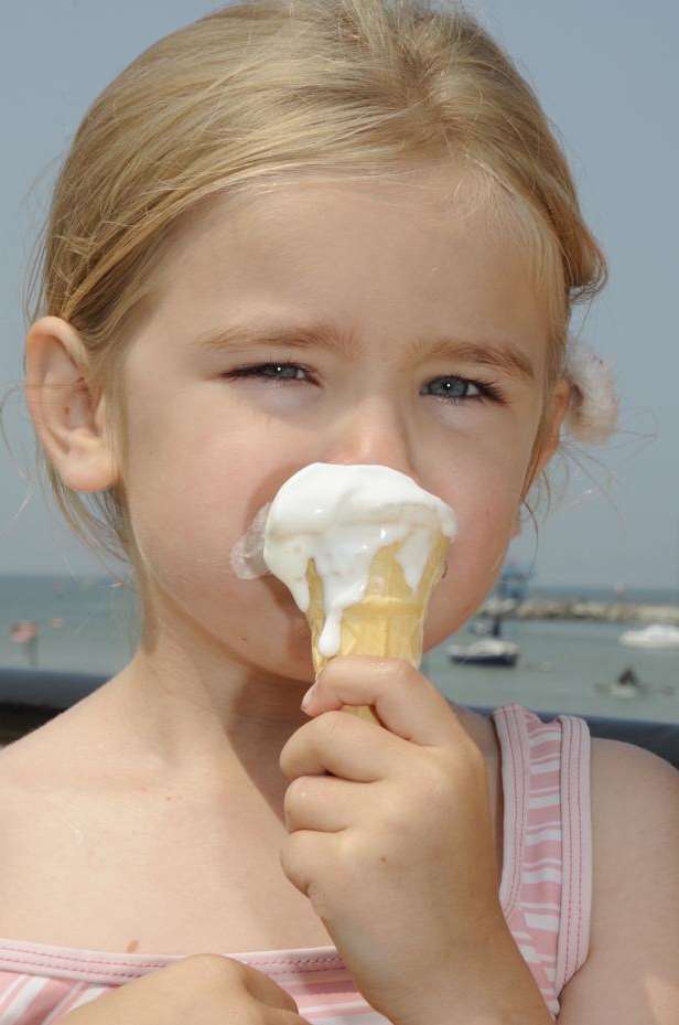 Chelsea Coulter enjoys an ice cream