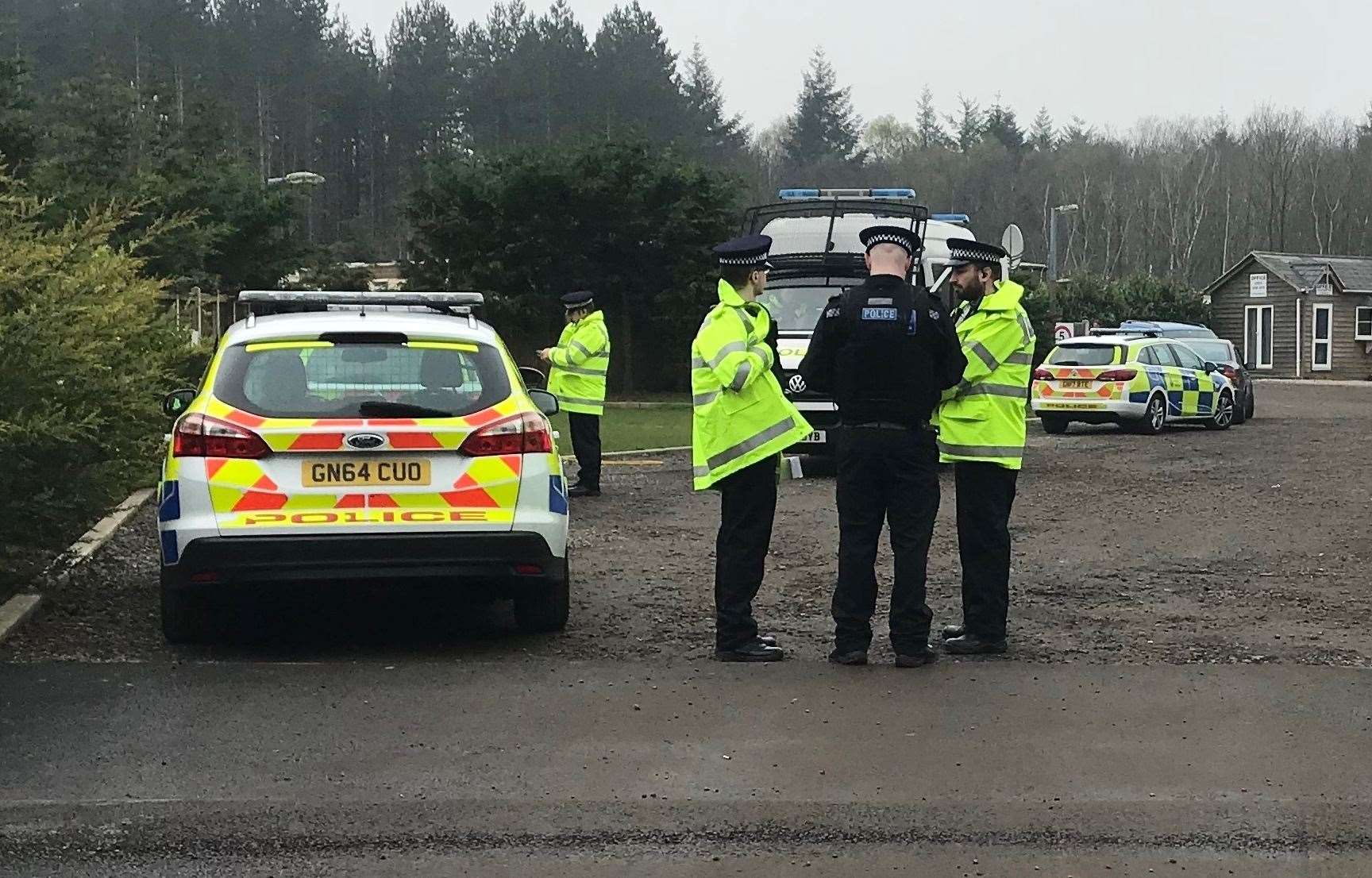 Police at the Brotherhood Wood caravan site