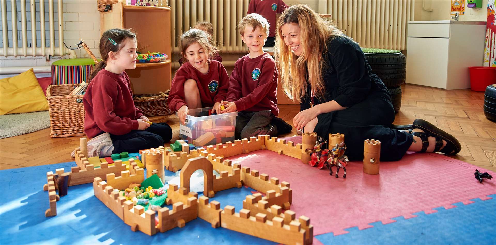 Westmeads Community Infant School head Kirsty White with pupils. Picture: Westmeads Community Infant School