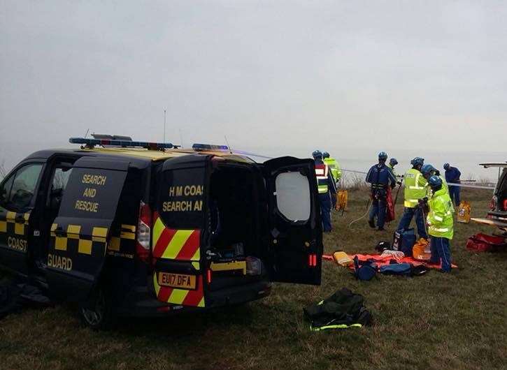 Coastguard crews at the scene. Pic: Herne Bay Coastguard