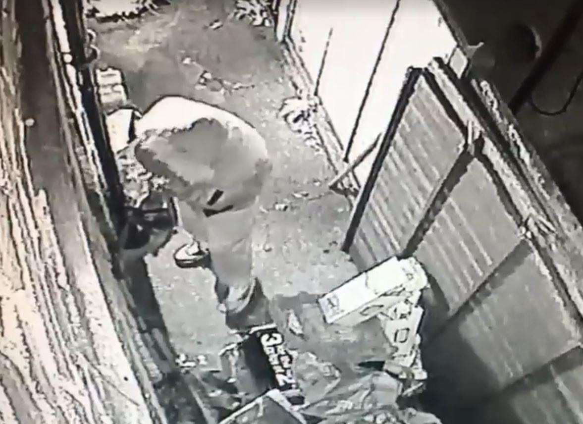 CCTV showed the suspect trying to break into garden and open a side door. (5588996)